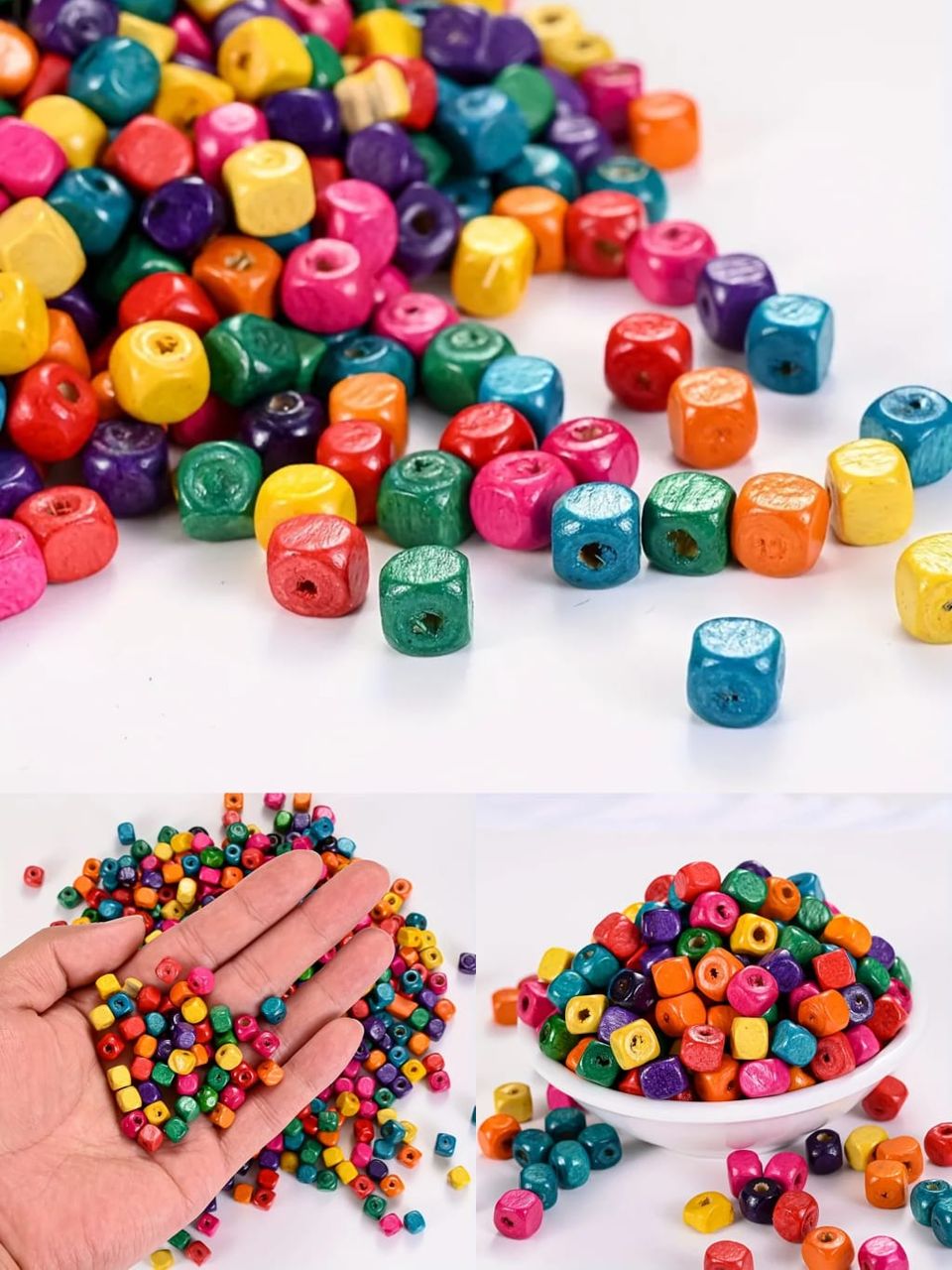 حبات خشبية الوان متعددة