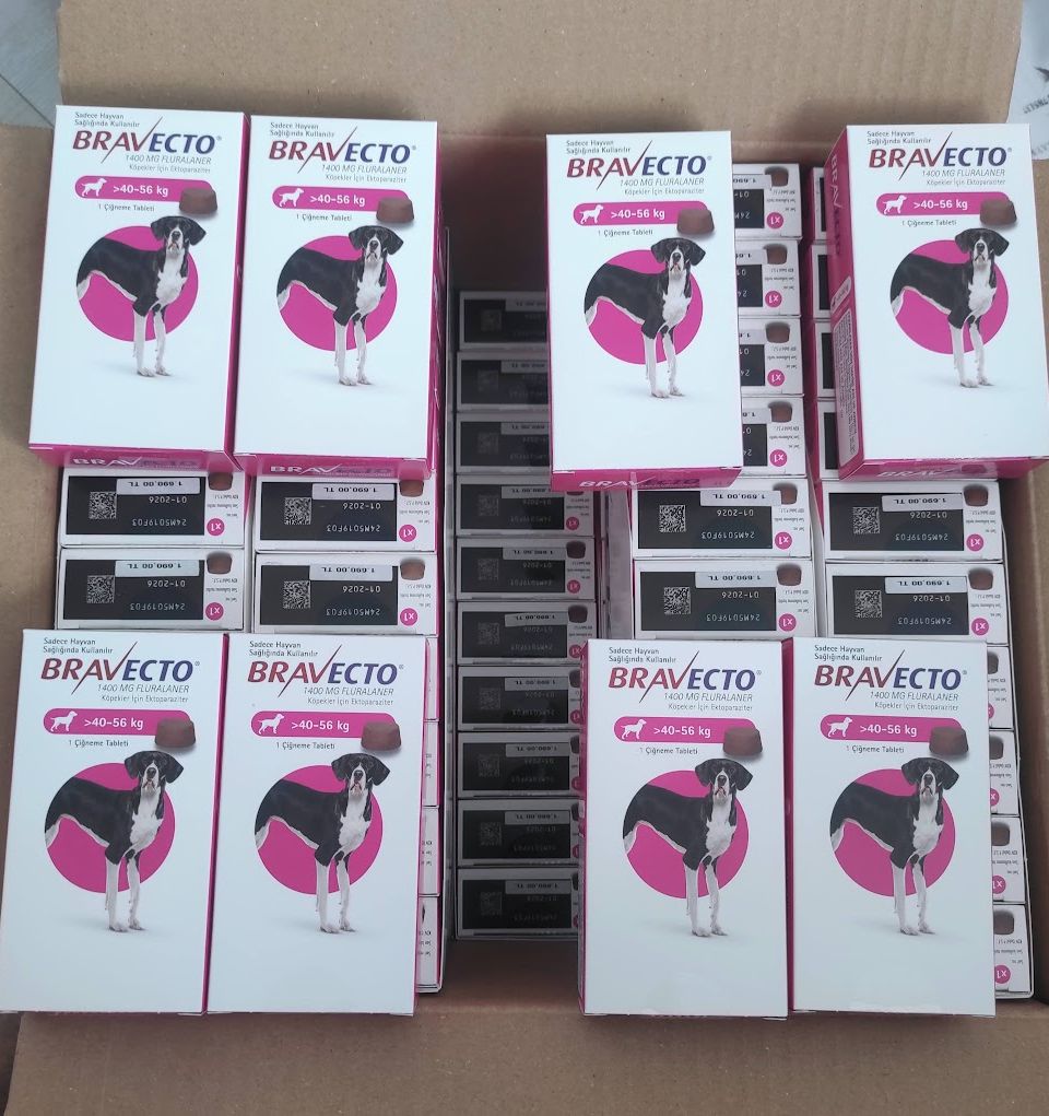 Bravecto Chewable Tablets for Dogs 1400 mg (> 40 - 56 kg) .