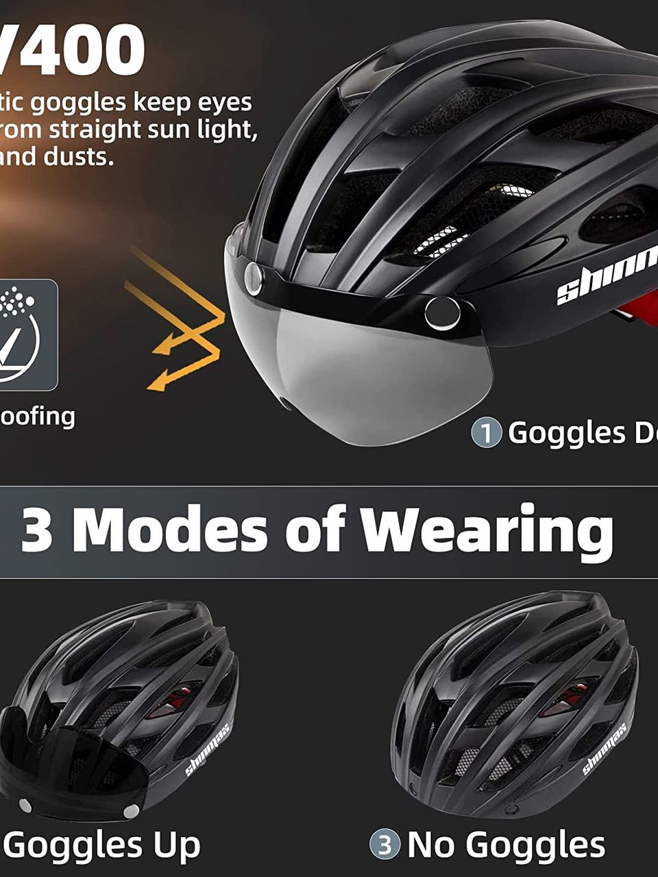 خوذة دراجة باضاءة خلفية من Shinmax