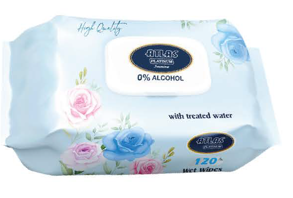 اطلس مناديل مبللة 120 منديل