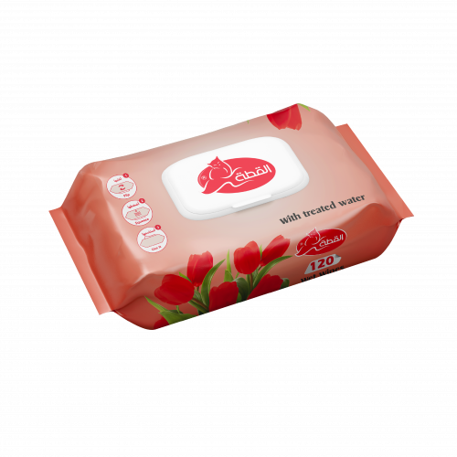 القطة مناديل مبللة 120 منديل 