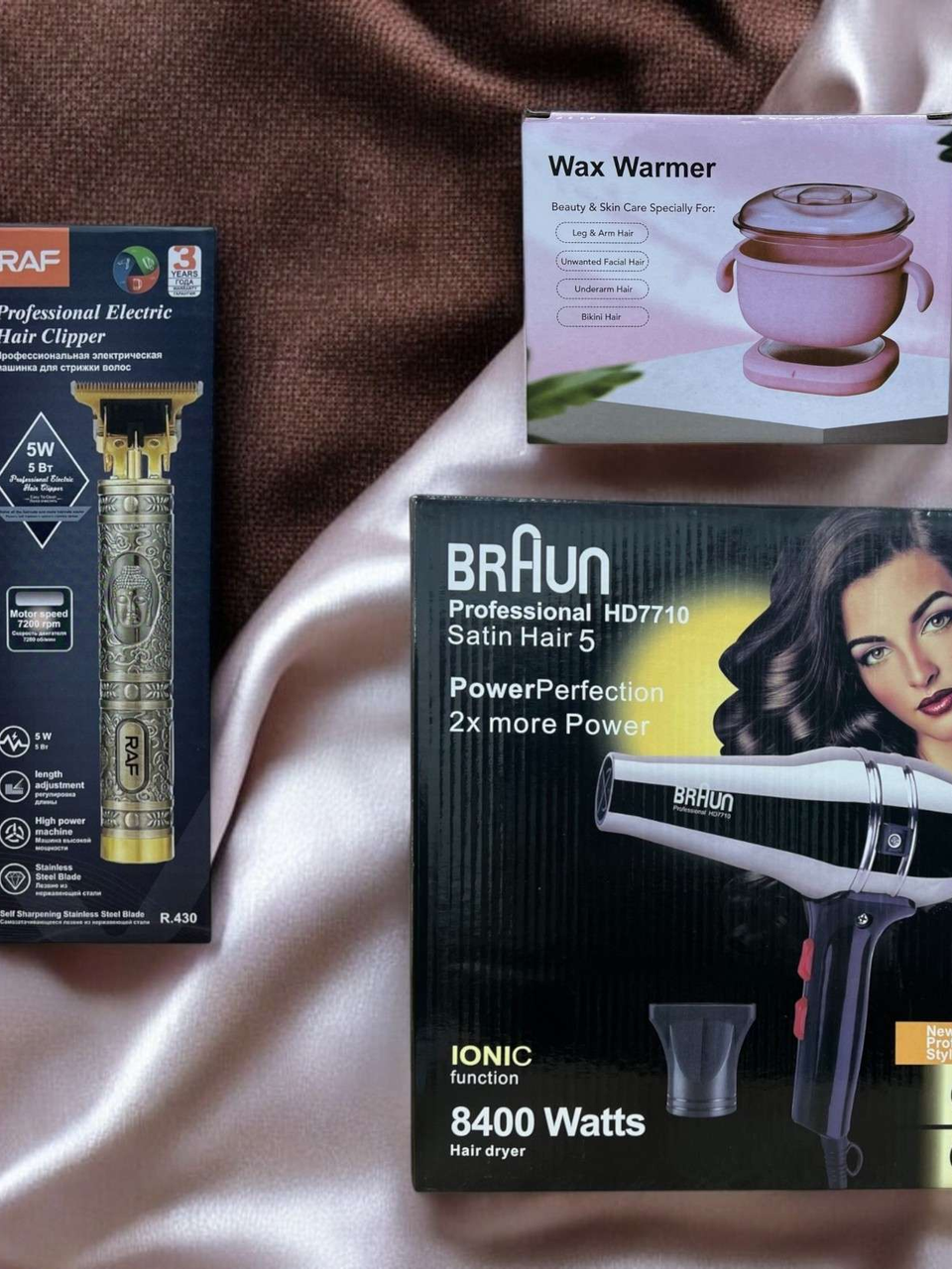 جۆرەها ئامێری ووشککەرەوەی قژ و ئامێری ڕیش تاشین و ئامێری لابردنی قژ