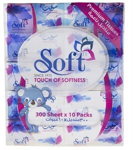 سوفت مناديل وجه 300 منديل 10 علب