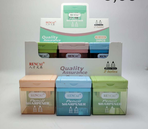  مبراة أقلام بفتحتين وغطاء