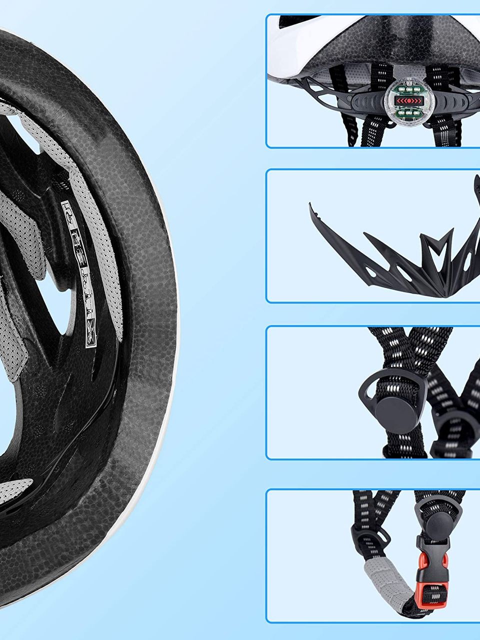 خوذة الدراجة TOONEV للكبار من الرجال والنساء ، تأتي مع ضوء LED  خفيف الوزن قابل للفصل ، مقاس قابل للتعديل من 54 إلى 62 سم