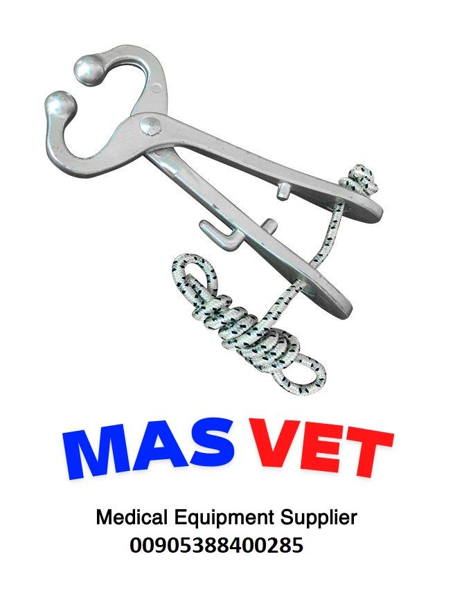 ماسك (كماشة) حلقية لأنف الابقار ، مشبك من الألمنيوم المقاوم للصدأ لحيوانات الثور مع أداة سحب الحبل