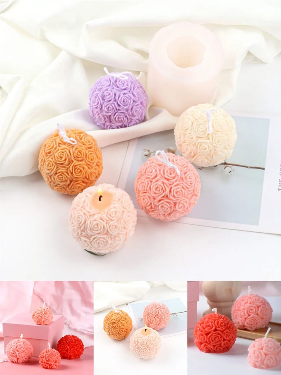 شمعة ازهار شكل كرة 