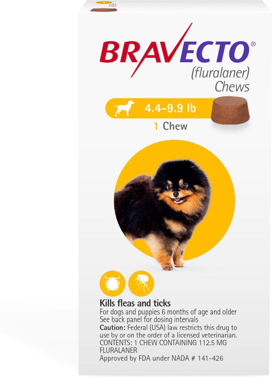 Bravecto chewable tablets for dogs 112.5 mg (2 - 4.5 kg) .