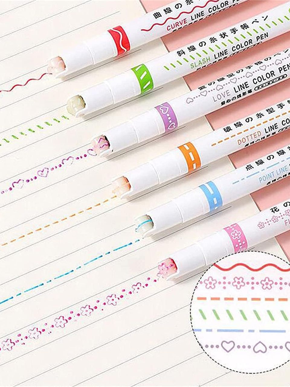 أقلام ماركر زخرفة 6 ألوان