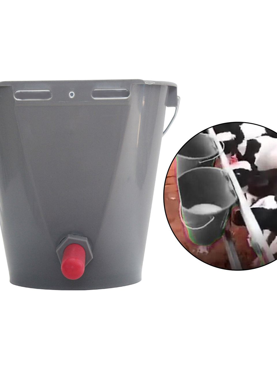 دلو ( جردل ) تغذية العجول البلاستيكي بحلمة واحدة